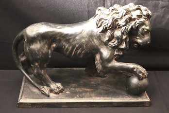 Large Carved Resin Lion Sculpture Decor