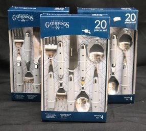 Godinger Gatherings Flatware New In Box As Pictured Service For 12 Includes 3 Boxes New/sealed