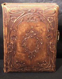 Antique Embossed Leatherbound Photo Album