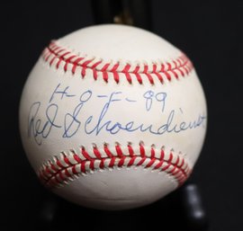 Autographed Baseball HOF 89 Red Schoendienst COA From HOF Sports # 100295