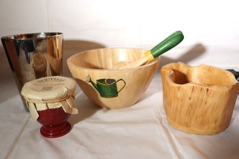 Wood Bowls And Decorative Candles