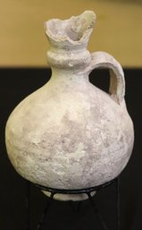 Ancient Antiquity Iron Age Clay Jug Circa 900-700 BC With COA Found In Idria, Israel.