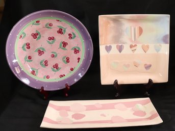 Platters Include Cherry Bois D Arc For Essex Collection, Vintage Signed Strawberry Platter And Hearts Are All