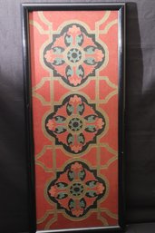 Gorgeous Vintage Handmade Needlepoint Art In Frame 16 X 37 Inches