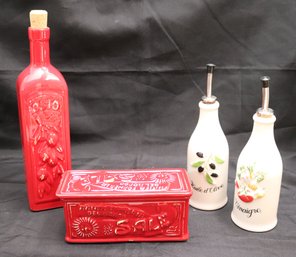 Home Decor Includes Decorative Wine Bottle, Revol France Porcelain Oil And Vinegar Bottles And Decorative Sale