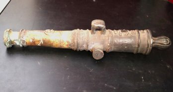 Vintage Heavy Brass 25 Inch Cannon Piece Dated 1514 Brass, See Pictures