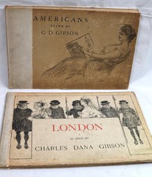 Two Large Antique Hardcover Books With Drawings By Charles Dana Gibson
