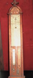 Antique Admiral Fitzroys Wood Barometer In Glass Shadow Box Case