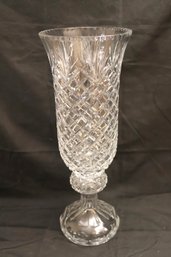 Large Gorgeous European Cut Crystal Pedestal Vase
