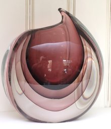 Pretty Purple Art Glass Vase In The Style Of Murano