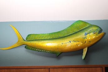 Mounted Taxidermy Mahi - Mahi Fish With Beautiful Yellow Green Color.