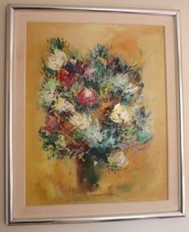 Autumn Flowers Still Life Painting In Frame