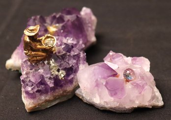 Set Of 3 Purple Amethyst Stones