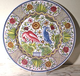 Hand Painted Round Portuguese Platter Estrela De Conimbriga