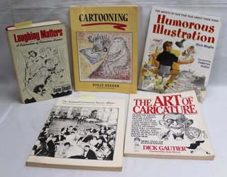 Lot Of 5 Books On Cartooning & Caricatures With Some Dedications To Mort Drucker