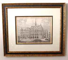 The Fort Police Courts Bombay John Adams Architect, December 18 1885, Framed Antique Architectural Print