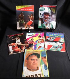 Lot Of Six Sports Illustrated Vintage Magazines With Joe Namath, Muhammad Ali And Joe Frazier And More