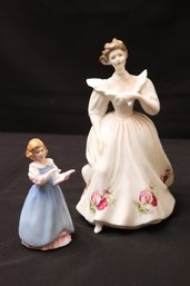 Royal Doulton Fine Porcelain Figurines Include Figure Of The Month April HN 2708 And First Recital HN 3652