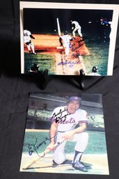 Autographed Photo Of Ed Kranepool Mets Baseball Player And Mookie Wilson Winning Play Of The 1986 Winning Game