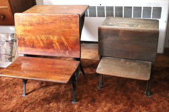 2 Vintage Wood Desk Asc.co And Other
