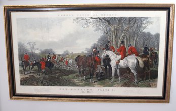 Antique Foress National Sports Fox Hunting Plate 1 Published 1852 Approx. 48 X 29 Inches