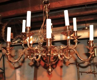 Traditional 1930s Brass Chandelier