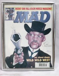 Signed Mort Drucker Mad Magazine Cover Of Will Smith From Wild West Movie.