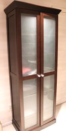 Crate And Barrel Cabinet With Frosted Glass Doors