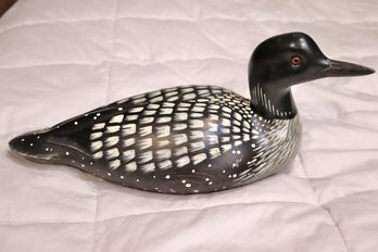 Signed Limited Ed. Folk Art Loon Duck Decoy By Big Sky Carvers.