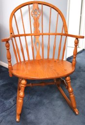 Vintage English Style Pegged Wood Windsor Rocking Chair