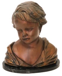 A. Moreau Patinated Bronze Finished Metal Bust Sculpture