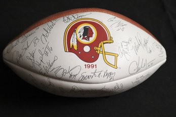 Washington Redskins Wilson, Official Football With Facsimile Signatures Of Super Bowl. Game XXVI