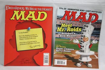 Two Vintage Issues Of MAD Magazines Signed By Mort Drucker