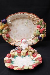 Includes 2 Vintage Fitz And Floyd Serving Platters Great For The Holidays