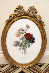 Anemone Simplex Floral Print From Chelsea House In A Gilded Carved Wood Frame With Ribbon Motif