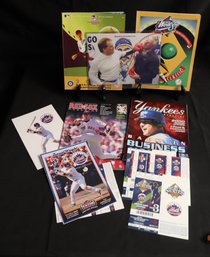 Assorted Mets, Yankees, Red Sox Memorabilia With Photo Of Pete Rose, Socking It Out