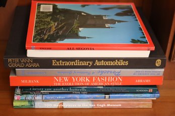 Books Including All Segovia, Extraordinary Automobiles, New York Fashion, Porsche: A Tradition Of Greatness An