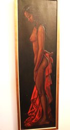 Painting On Canvas By Artist Pedro Gido Villena Of A Beautiful Nude Woman