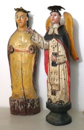 Antique Hand Carved/painted Wood Religious Figures/saints