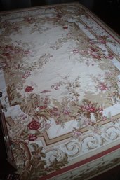 Handmade Needlepoint Rug In Neutral Tones And Colors 11'7' X 8'10'