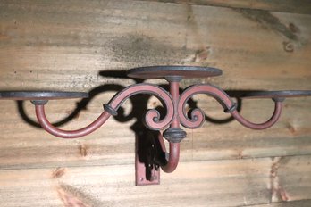 Unique Painted Wrought Iron Wall Bracket With Three Stands