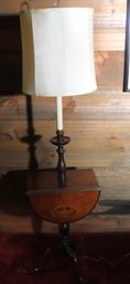 1940s Mahogany Table Tilt Top Lamp With Inlaid Flame Lamp Design