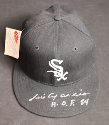 Luis Aparicio HOF 84 Autographed White Sox Diamond Collection Baseball Hat Wool Size 6