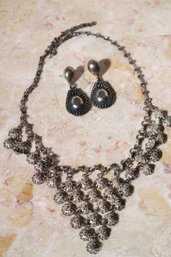 Turkish Jangle Necklace And Sterling Silver Pierced Earrings.