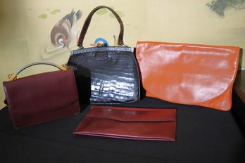 Womens Vintage Handbags Includes A Genuine Alligator Skin Handbag Tano Clutch & Koret