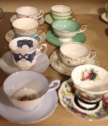 Collection Of Cups And Saucers As Pictured Including Tuscan, Royal Albert, Elizabethan, Royal Bayreuth