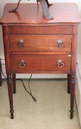 Antique Wood Night Stand With Tongue And Groove Woodwork