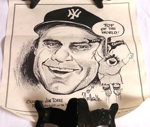 Joe Torre Autographed Cartoon Paper
