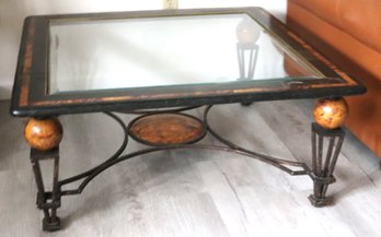 Wrought Iron Coffee Table With A Glass Top