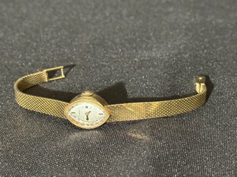14K YG Vintage Longines Ladies Solid Gold Watch And Bracelet-Size 5.75